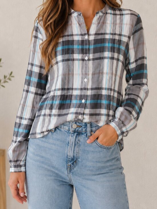 Aeropostale Tops - Aeropostale 100% Cotton Plaid Cinch Waist Button-Down Top | Size Small